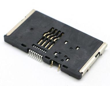 स्मार्ट कार्ड कनेक्टर पुश पुल, 8P+2P KLS1-ISC-008